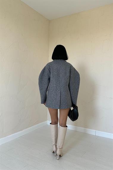 Toptan Füme İki Düğmeli Manto