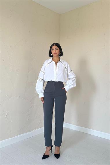 Toptan Füme Pensli ve Dar Paça Pantolon