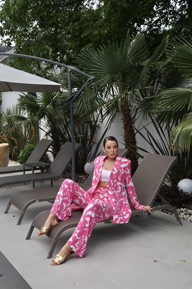 Toptan Fuşya Ceket ve Pantolon Takım