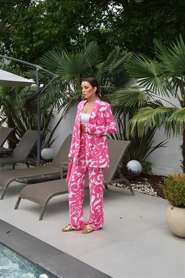 Toptan Fuşya Ceket ve Pantolon Takım