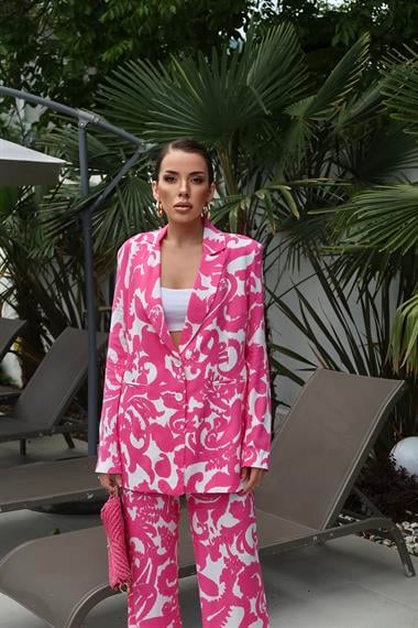 Toptan Fuşya Ceket ve Pantolon Takım