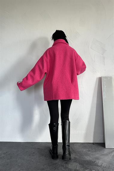 Toptan Fuşya Etiketli Pile Detaylı Ceket