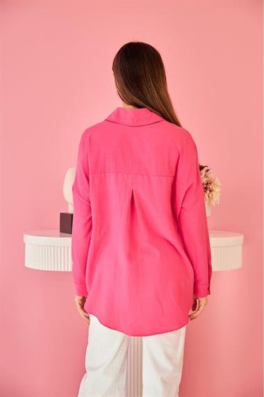 Wholesale Fuchsia Stone Embroidered Shirt