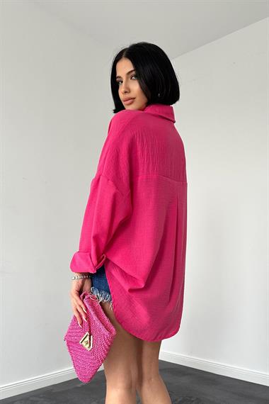 Wholesale Fuchsia Stone Embroidered Shirt
