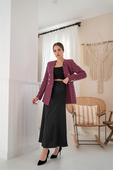 Toptan Fuşya Tüvit Ceket