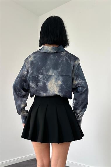 Toptan Gri Batik Desen Gömlek