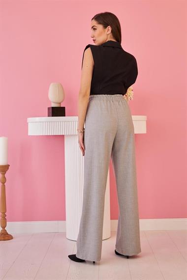 Toptan Gri Bel Büzgülü Pantolon
