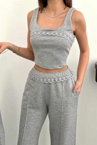 Wholesale Gray Three-Piece Tracksuit Set