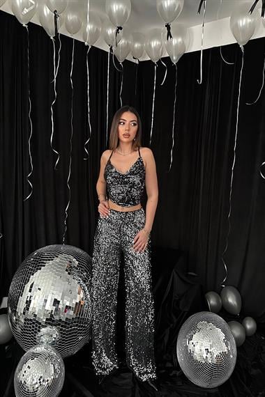 Toptan Gümüş Askılı Degaje Bluz