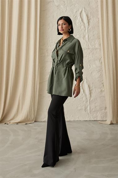 Wholesale Khaki Snap Tunnel Shirt