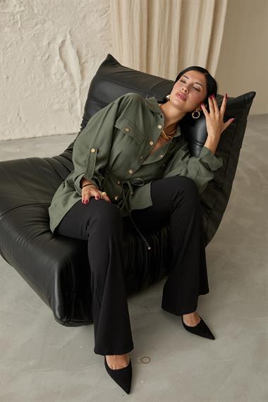 Wholesale Khaki Snap Tunnel Shirt