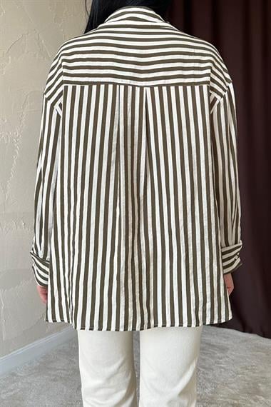 Wholesale Khaki Striped Shirt