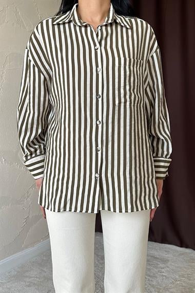Wholesale Khaki Striped Shirt
