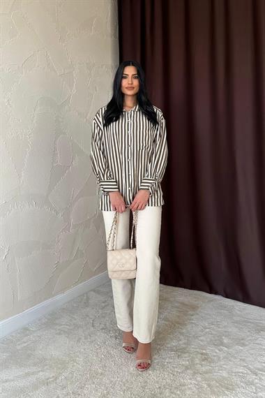 Wholesale Khaki Striped Shirt