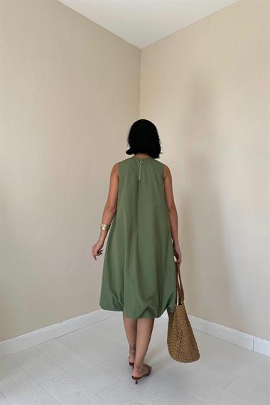 Toptan Haki Comfort Balon Elbise