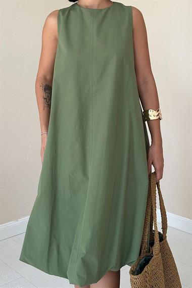 Toptan Haki Comfort Balon Elbise