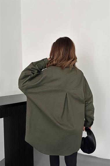 Toptan Haki Gabardin Gömlek