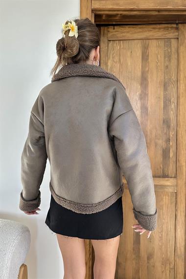 Toptan Haki Kürklü Ceket