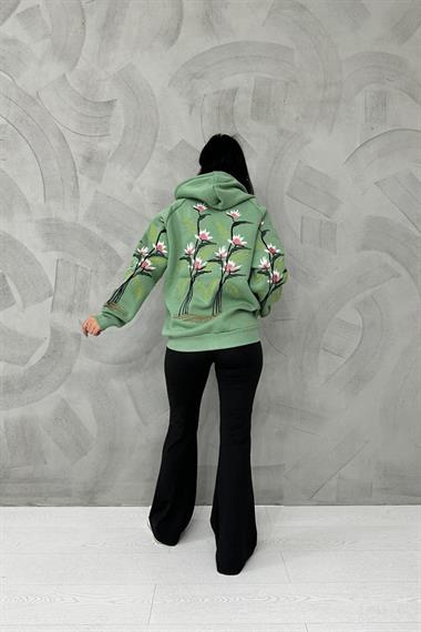 Wholesale Khaki Embroidered Sweatshirt