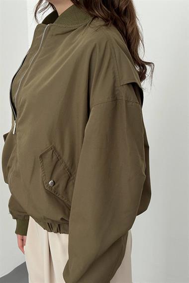 Toptan Haki Parçalı Bomber Ceket