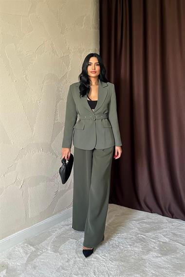 Toptan Haki Pileli Comfort Pantolon