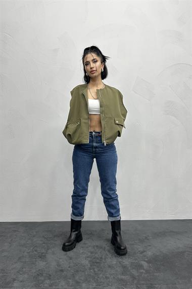 Toptan Haki Pileli Yelek