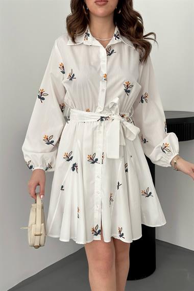 Toptan Hardal Brode Mendilli Elbise