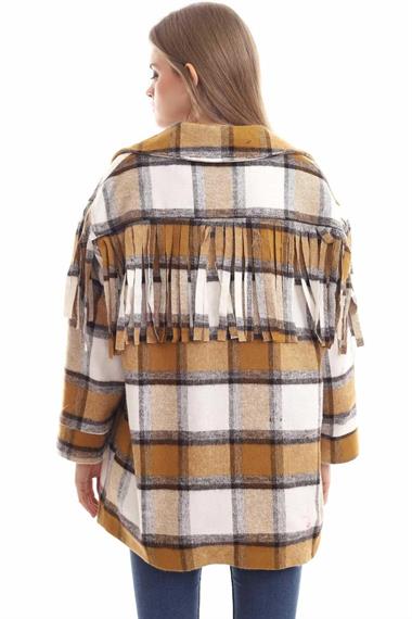 Toptan Hardal Saçaklı Trend Kaban