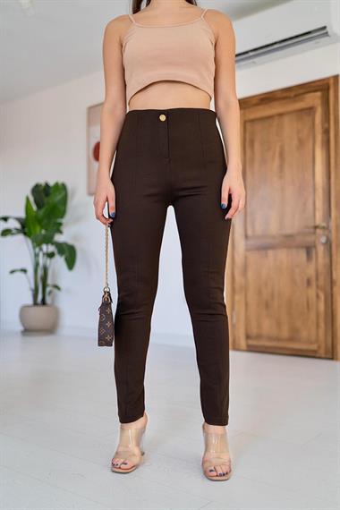Toptan Kahverengi Streç Pantolon