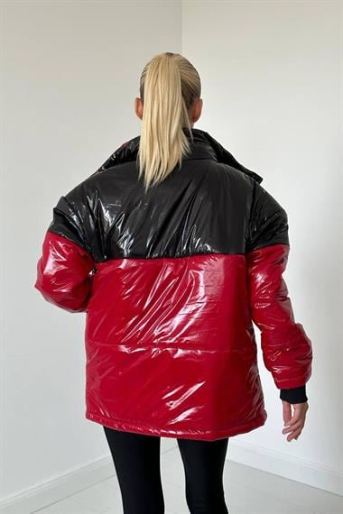 Toptan Kırmızı Parlak Şişme Mont