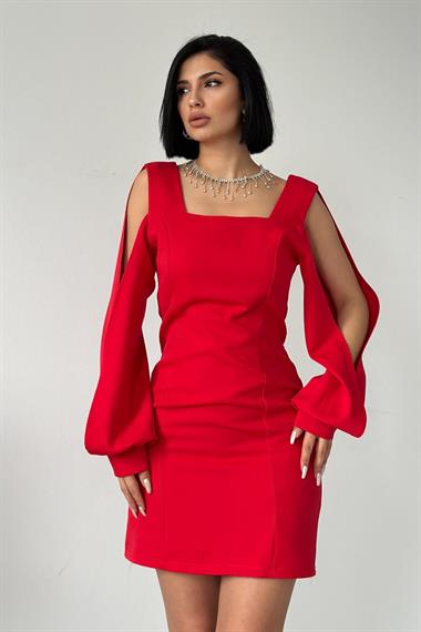 Toptan Kırmızı Romantik Elbise