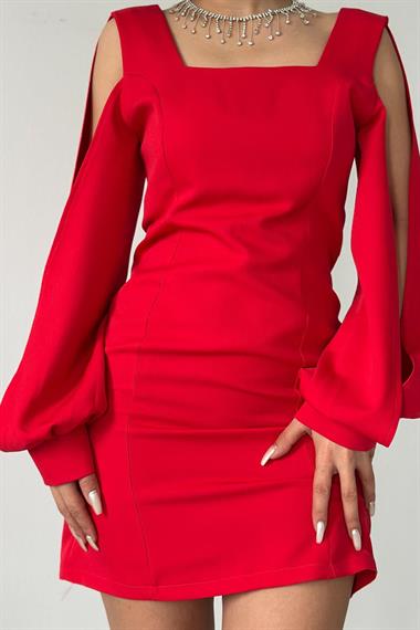 Toptan Kırmızı Romantik Elbise