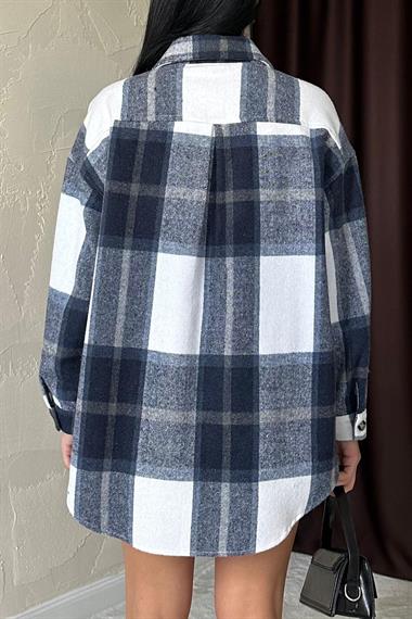 Wholesale Navy Blue Pocket Lumberjack Shirt