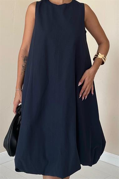 Toptan Lacivert Comfort Balon Elbise