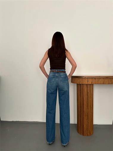 Toptan Lacivert Comfy Jeans Pantolon