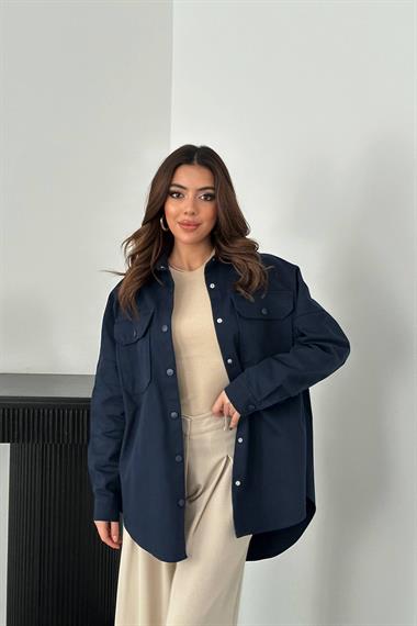 Toptan Lacivert Gabardin Gömlek