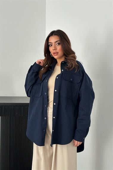 Toptan Lacivert Gabardin Gömlek