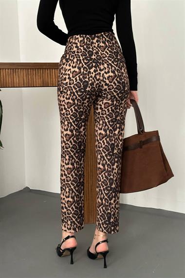 Toptan Leopar Desenli Kumaş Pantolon