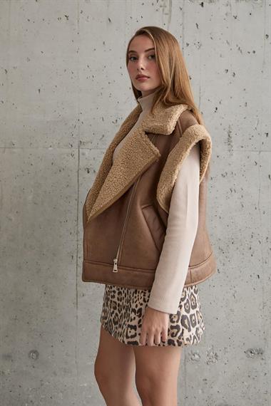 Toptan Leopar Leopar Desenli Etek