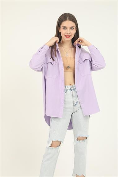 Toptan Lila Cepli Gömlek