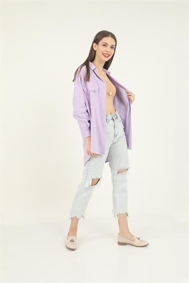 Toptan Lila Cepli Gömlek