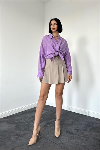 Wholesale Lilac Crystal Stone Shirt