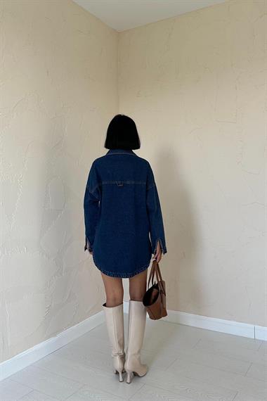 Toptan Mavi Cepli Kot Gömlek