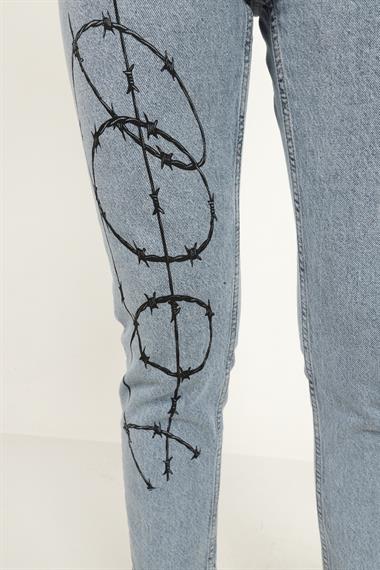 Toptan Mavi Desenli Jeans Pantolon