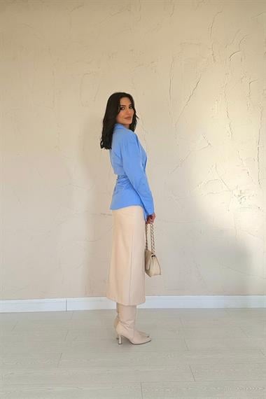 Wholesale Blue Button Detail Shirt