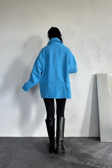 Toptan Mavi Etiketli Pile Detaylı Ceket