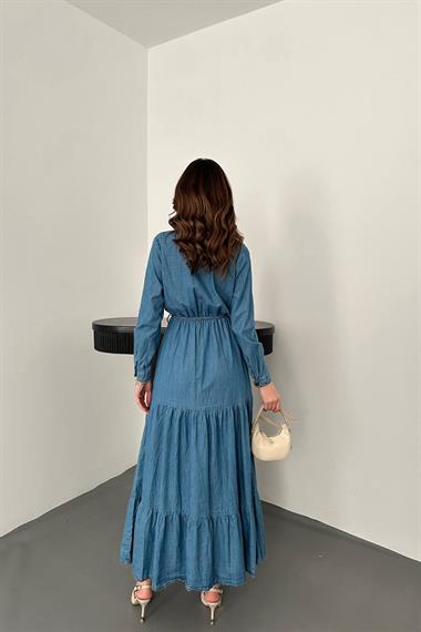 Toptan Mavi Gömlek Elbise