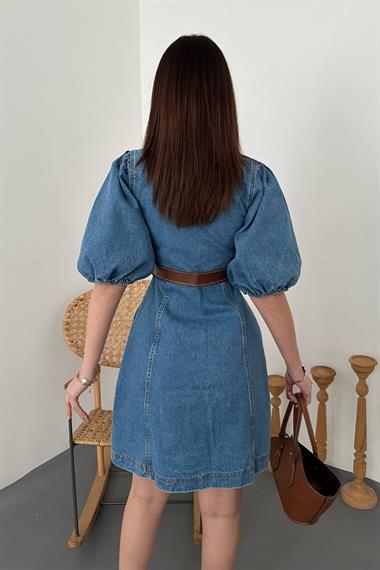 Toptan Mavi Kot Elbise