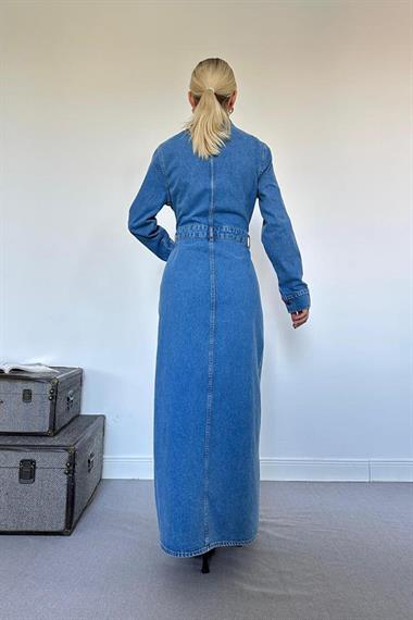 Toptan Mavi Kot Elbise