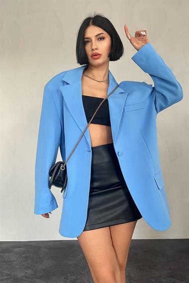 Toptan Mavi Oversize Ceket